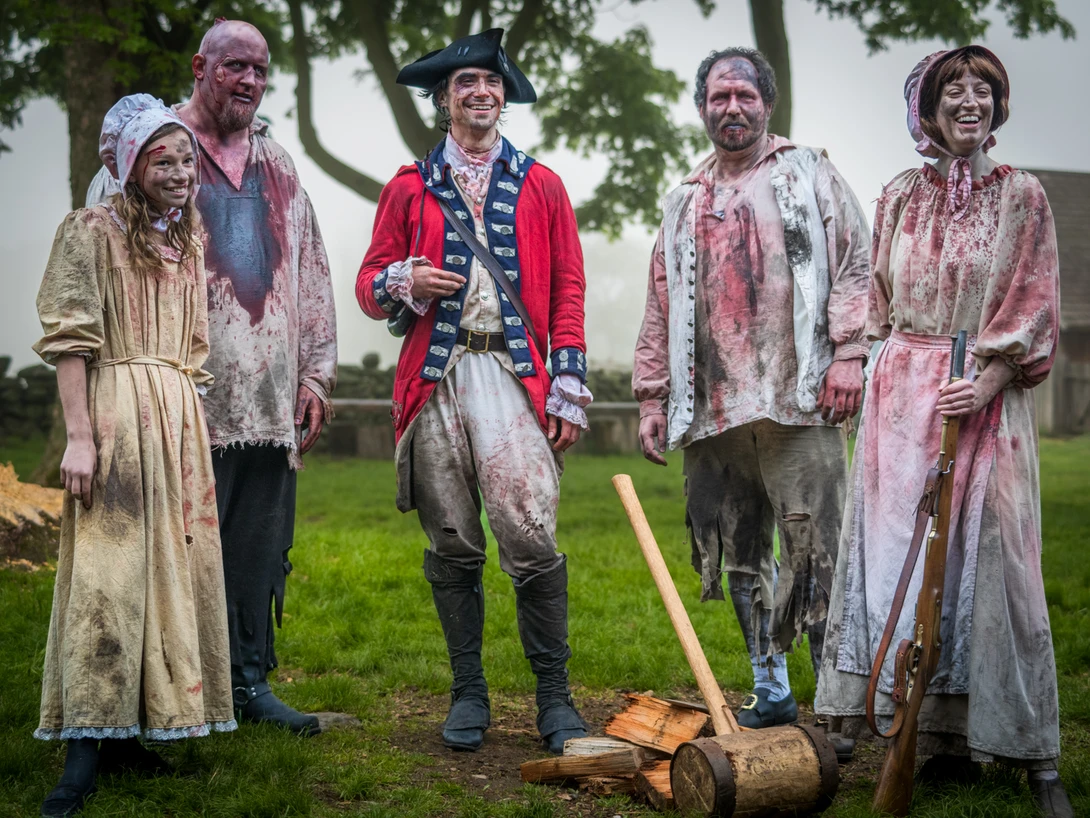 The Cast of the Movie Bloodyback Enjoying a Break Between Takes - Gordon Webster