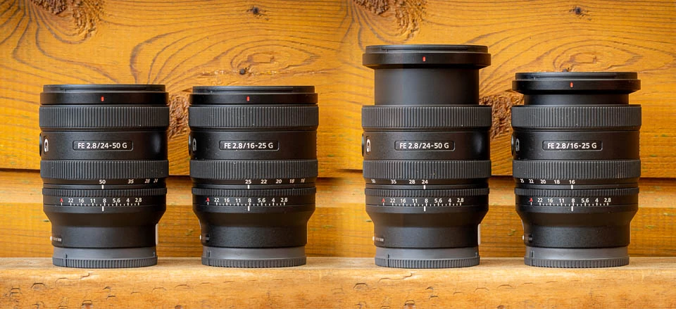 Both lenses, zoomed in and out.