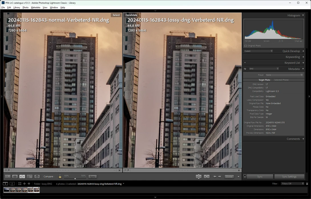 You can use AI noise reduction prior to converting into a lossy DNG. The differences become inperceptible.