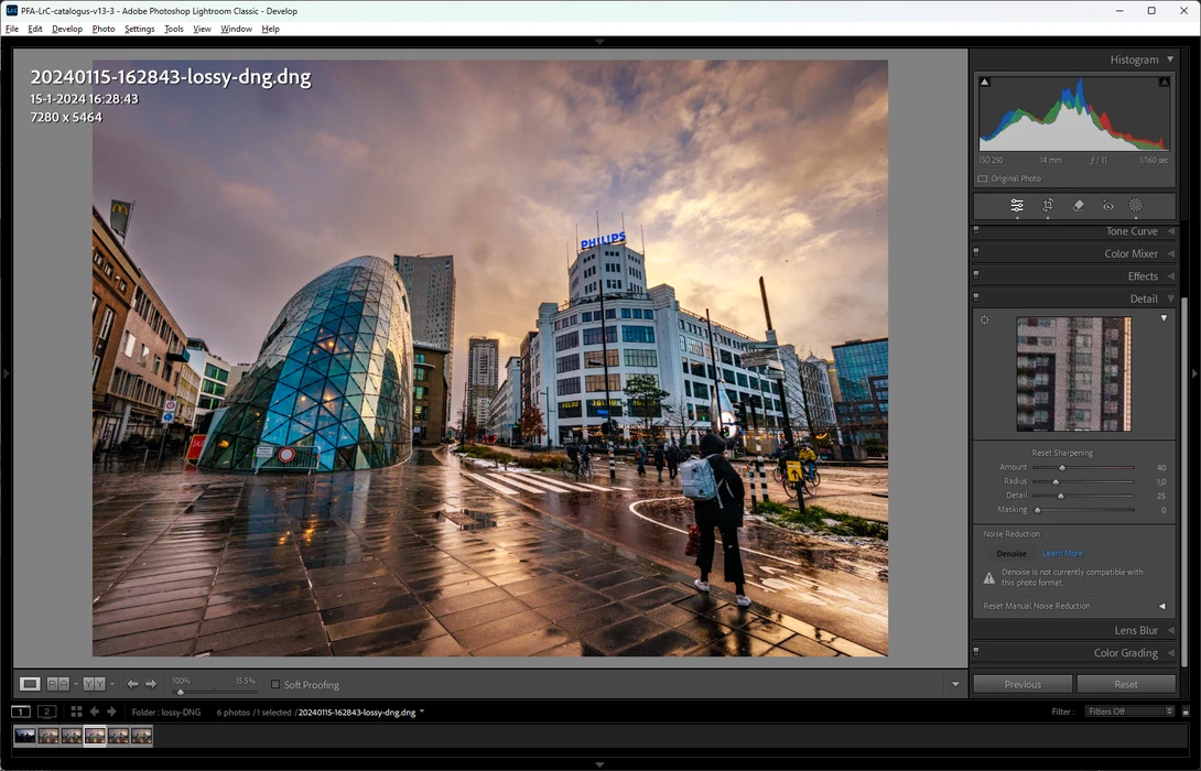 A lossy DNG is no longer a raw file. Therefor AI noise reduction won't work anymore.