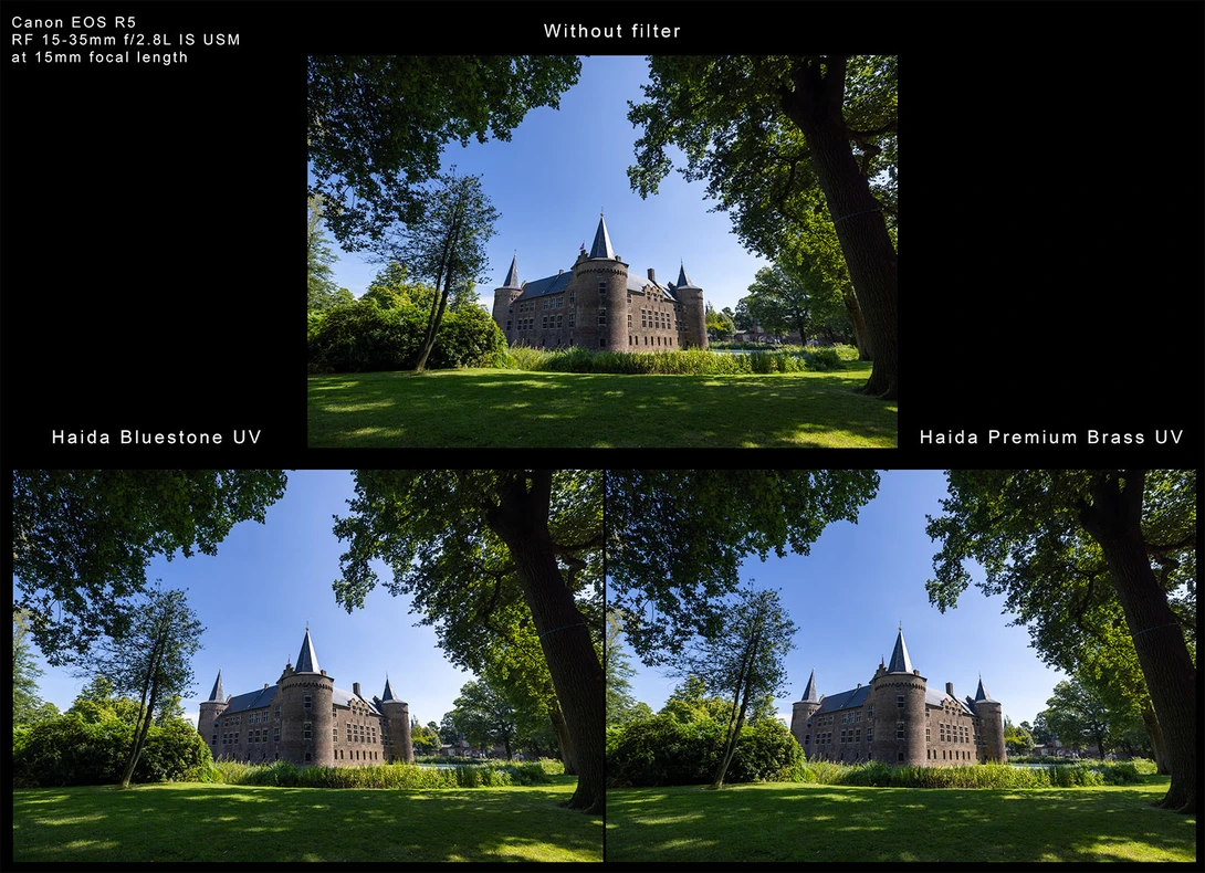 There is no color cast. Since this is shot near sea level, the amount of UV light is small. Use of the UV filter makes no difference in this situation.