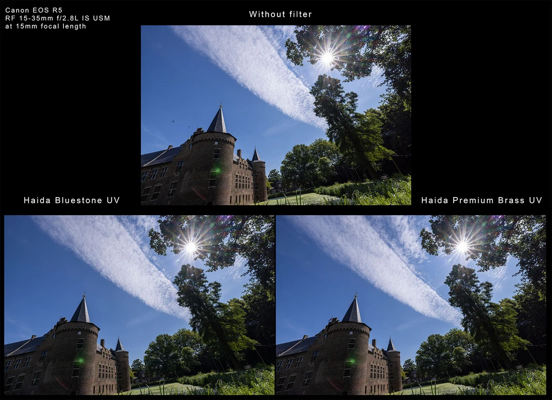 Using the filters makes no difference for the amount of flares in this situation.