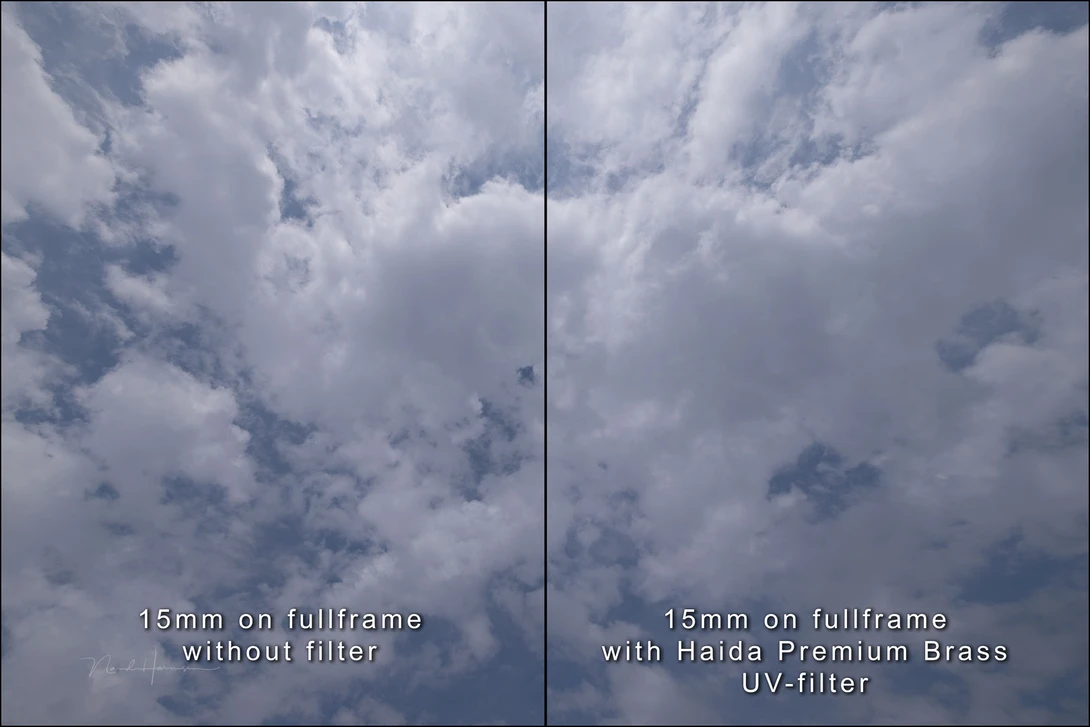 There is no additional vignetting at 15mm focal length on a full frame camera, thanks the 3.1mm thickness of the filters.