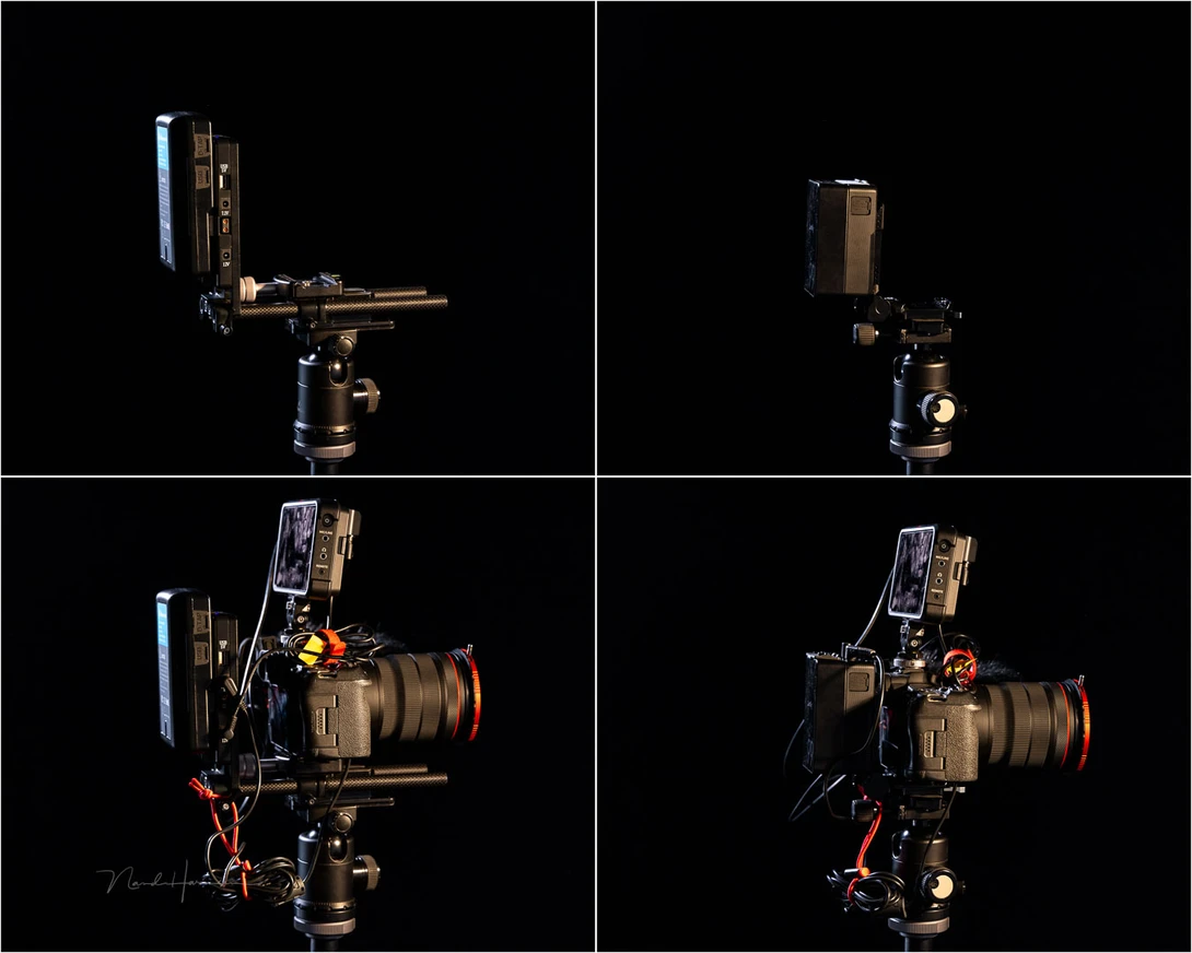 The difference between a regular V-mount battery with battery plate and the SmallRig VB99 Pro with a small V-mount adapter plate.