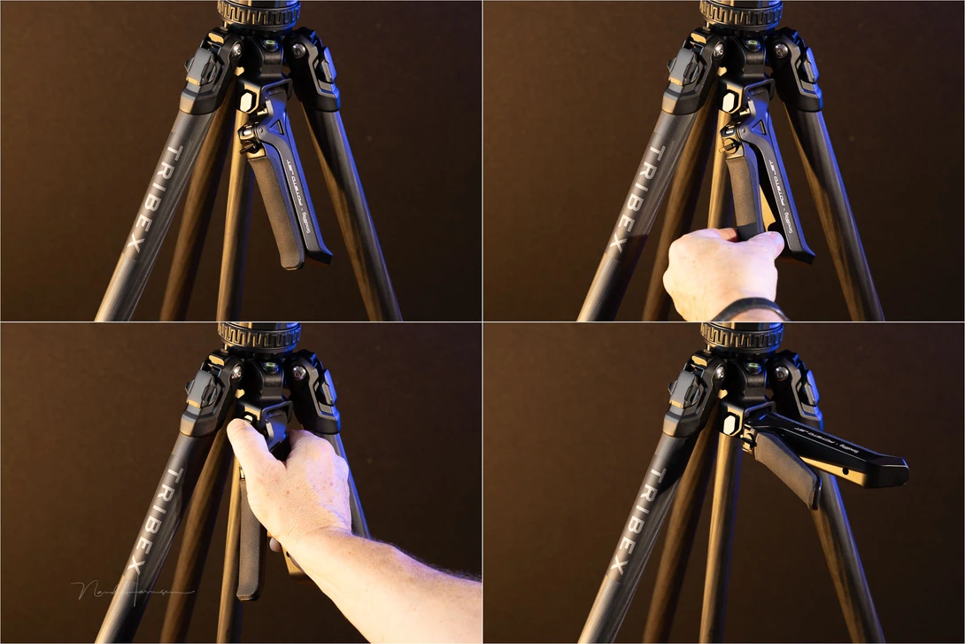 Three legs can be extended all at once with only one lever.&nbsp;