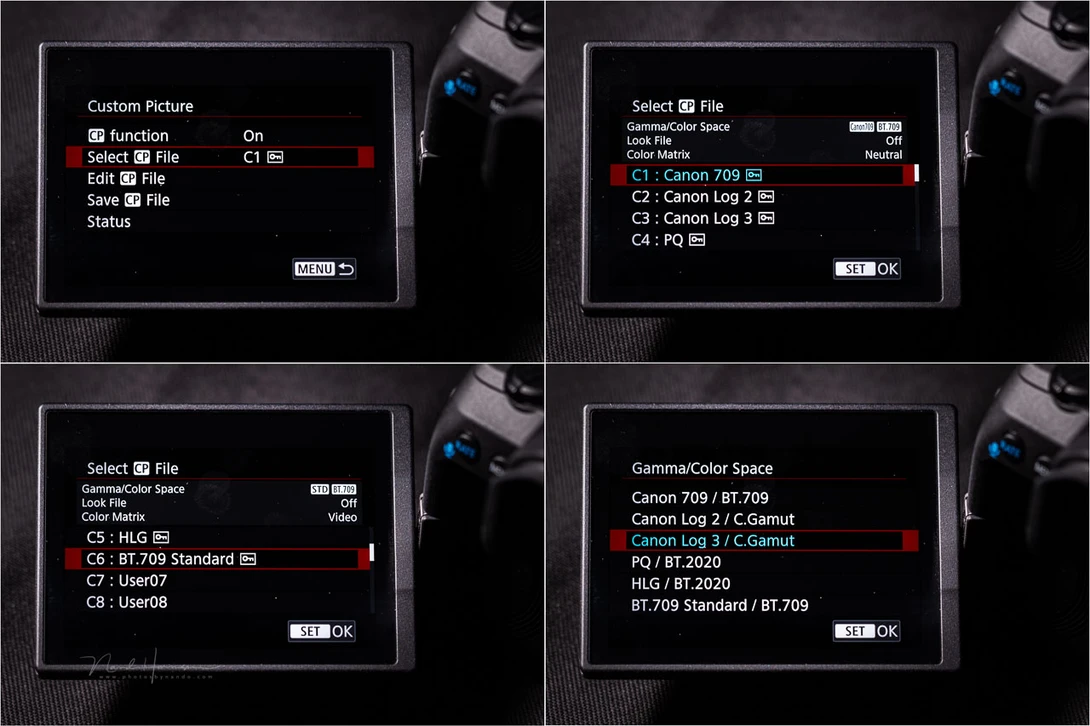 Video quality settings is different from the previous EOS R5. It offers much more flexibility.