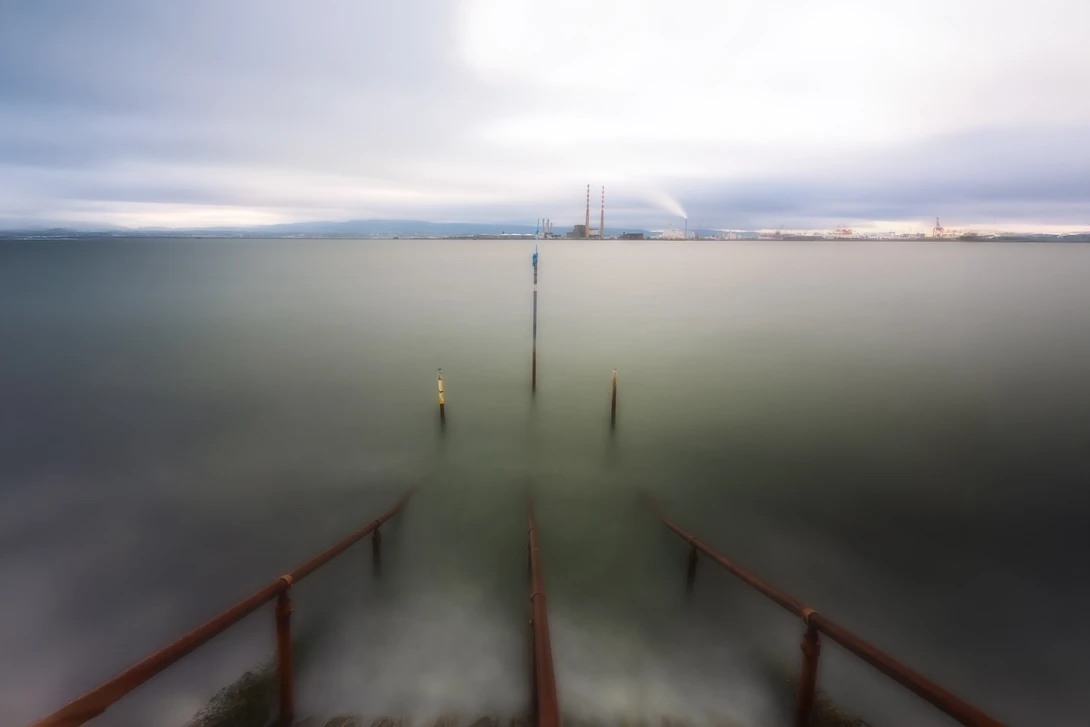 Long exposure photography of Dublin Harbor
