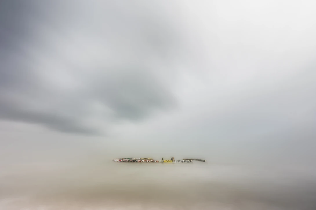 Fine art photograph of Sandymount Baths in Dublin, wide shot