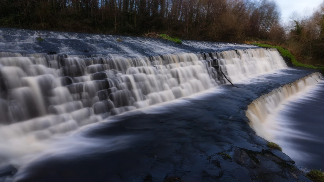 A local weir photographed with a slight long exposure