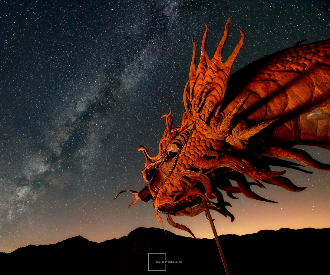 Dragon head and Milky Way, Borrego Springs, CA.