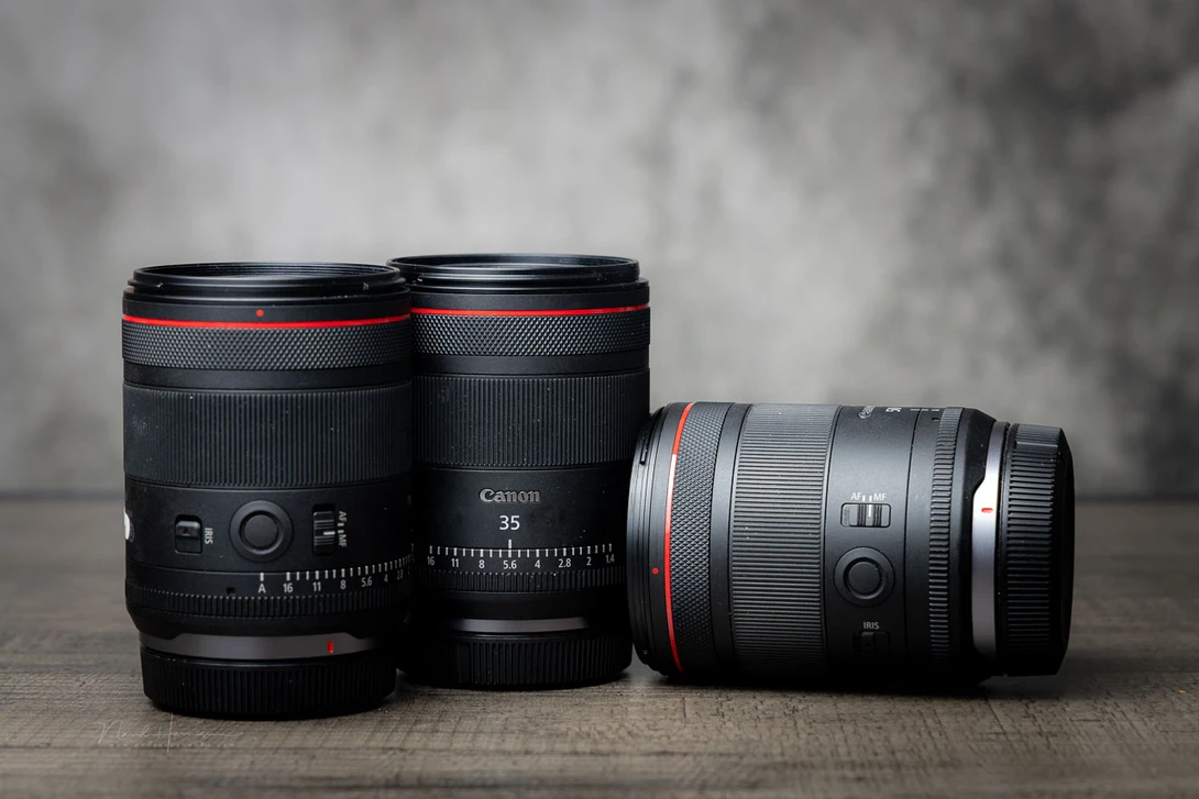 The first three VCM prime lenses by Canon.