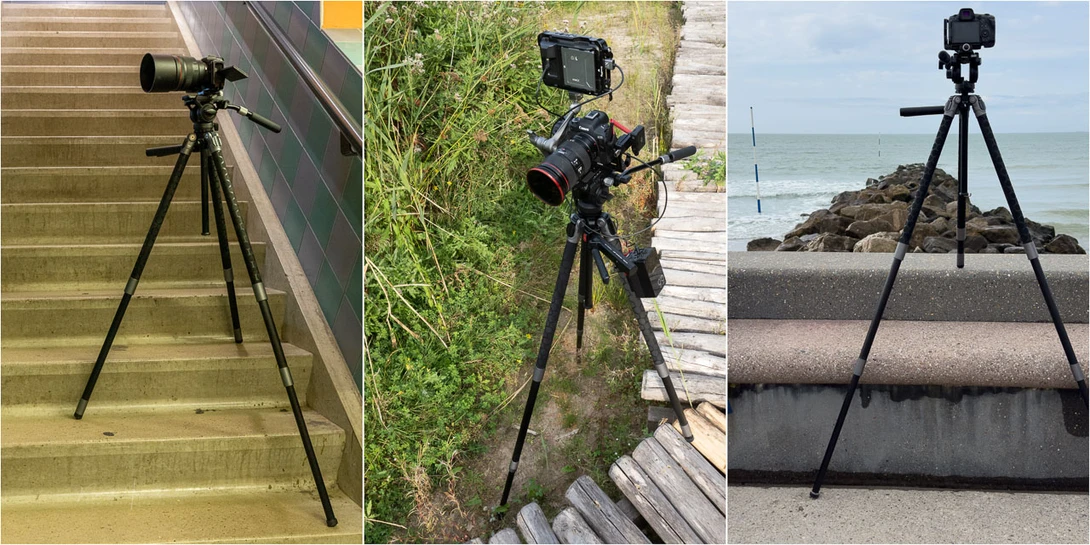 The SmallRig x Potato Jet Tribex SE in different situations.