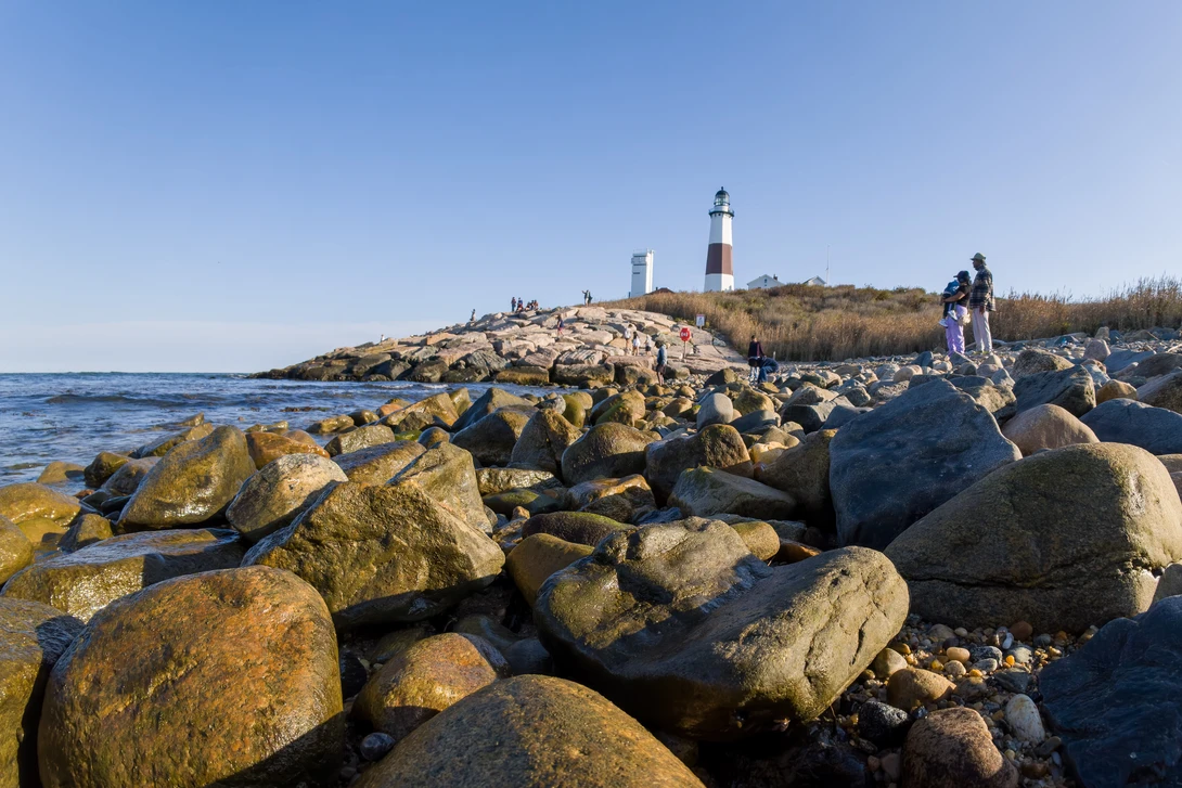 Montauk point in daylight, photographed by the Insta360 GO Ultra.
