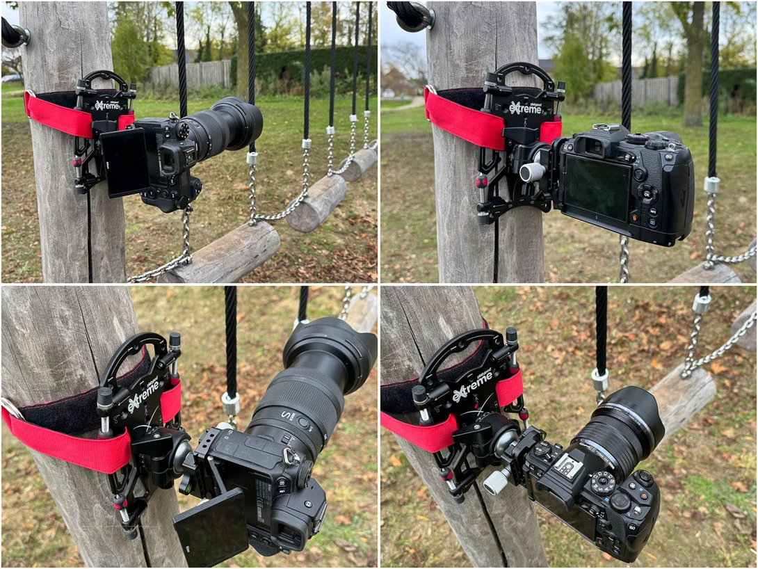Mounting the Platypod to a vertical pole allows only vertical photos. Unless you use a L-bracket.
