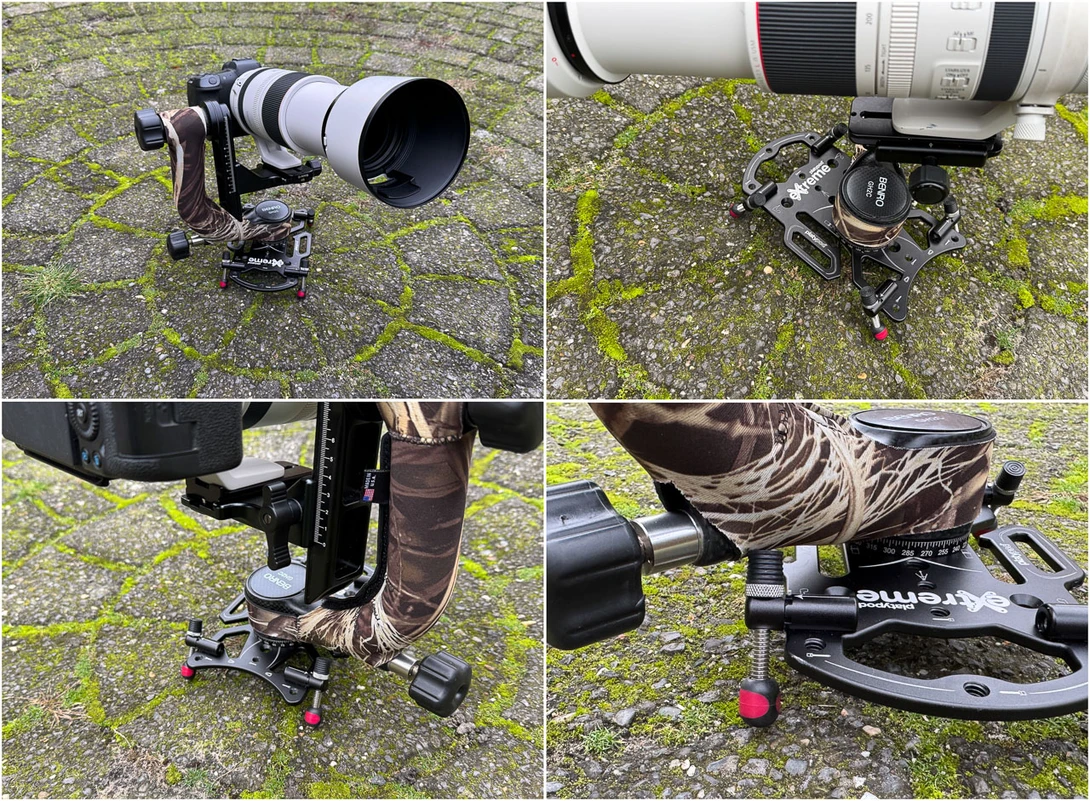 Using a gimbal head is possible, but there is no full rotation possible. The legs prevent this.
