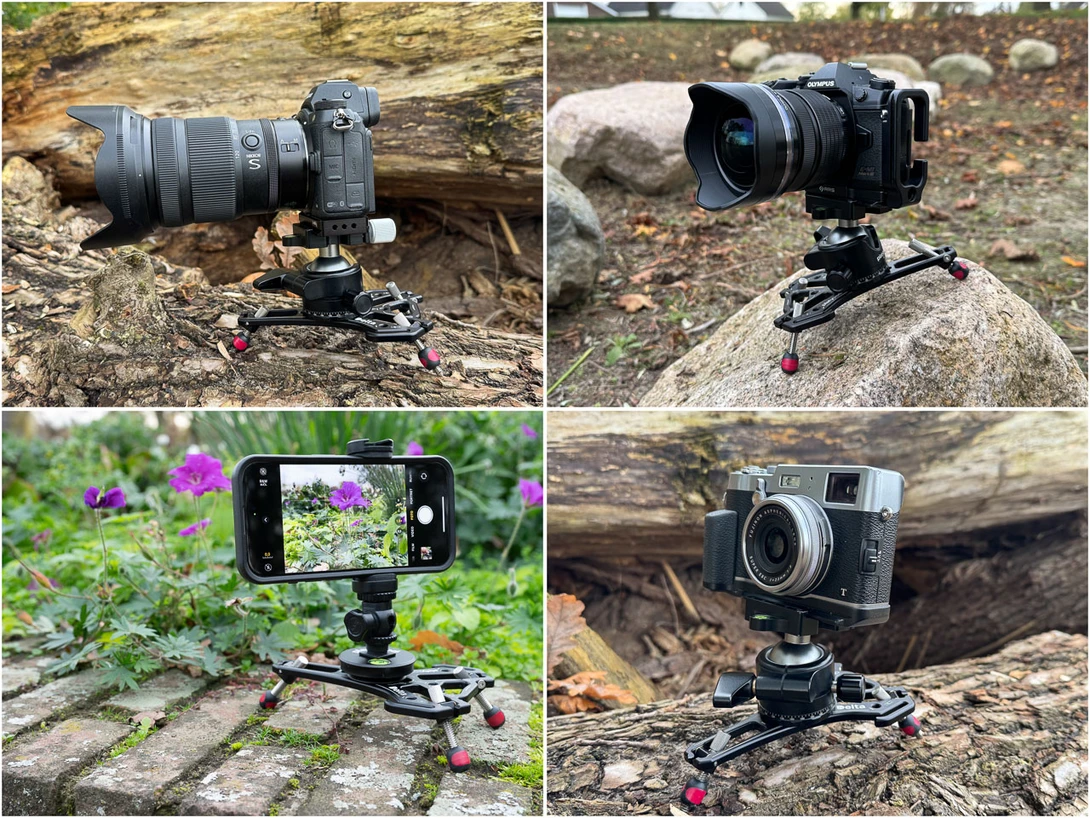This is the kind of use the Platypod is intended for: relative small cameras and smartphones.&nbsp;