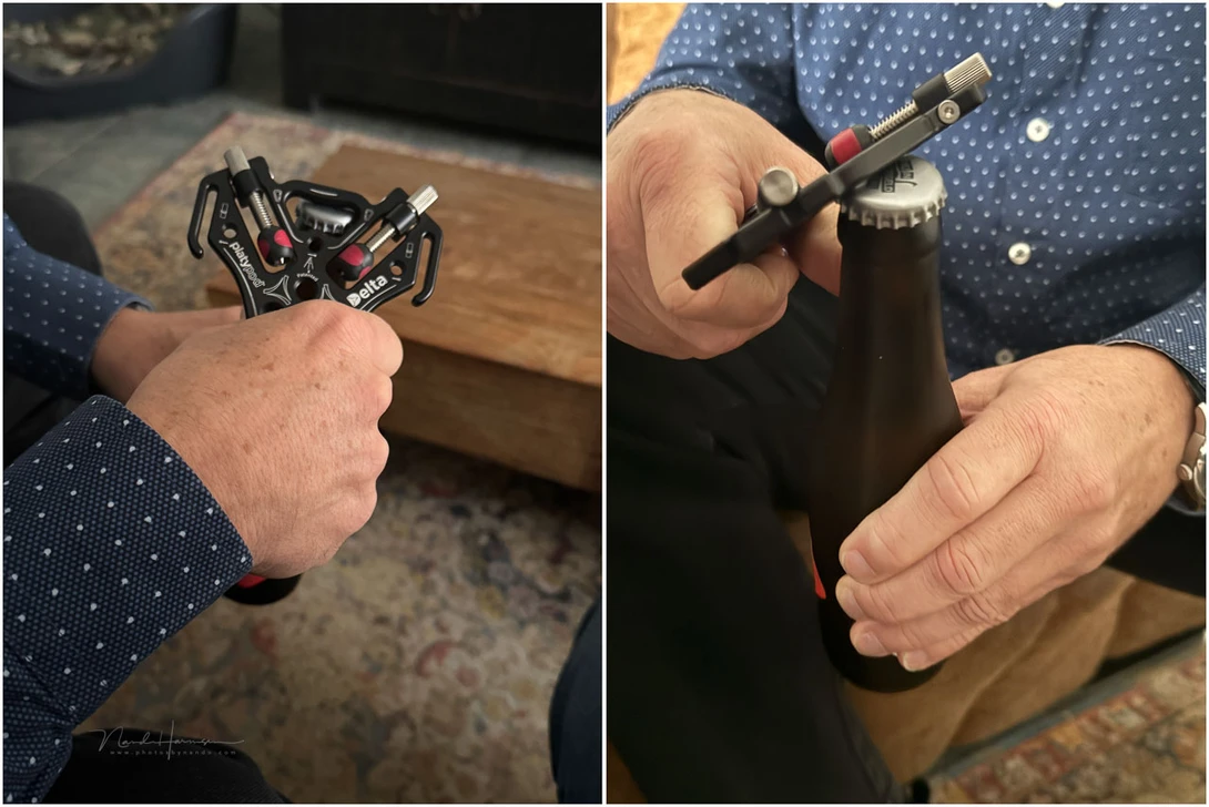 The Delta doubles as a bottle opener. If you need a beer during photography, perhaps?
