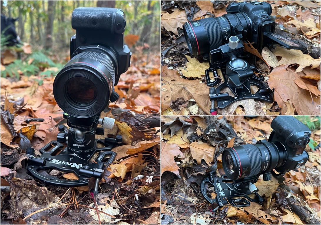 Using the Platypod Extreme on the forest floor proved impossible. This is no different with the Delta version. Positioning the camera is almost impossible.