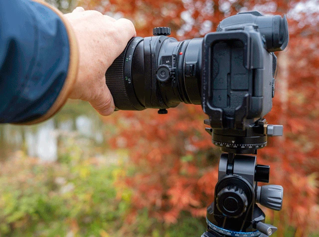 There is some play in the head. The camera and lens here weigh 1.7 kg, well within the limit.