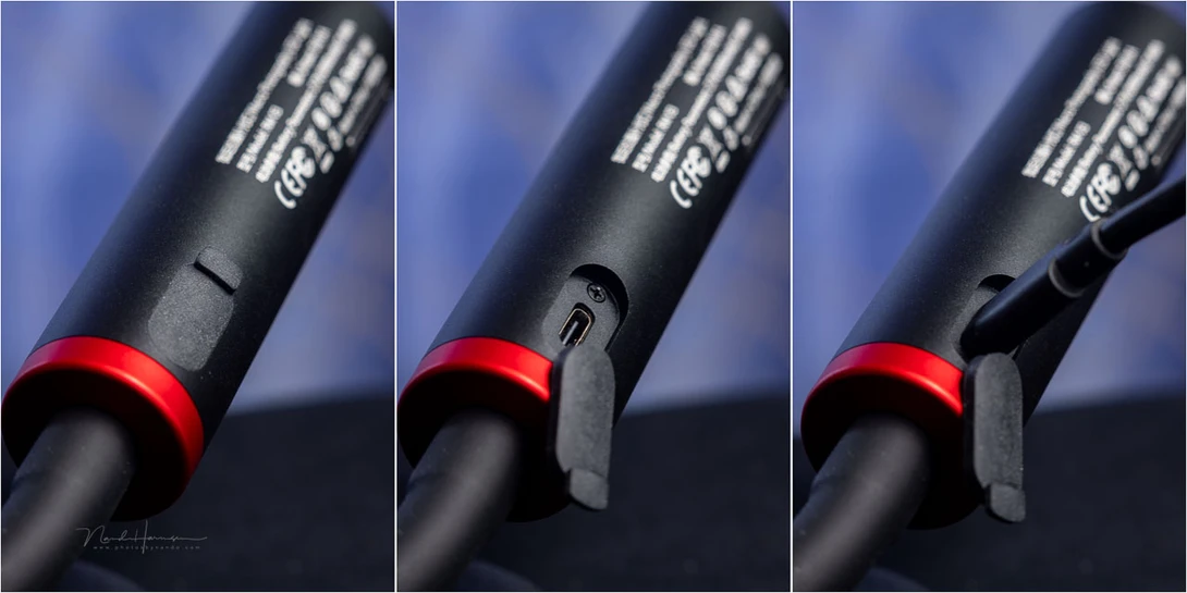 The USB-C port is covered by a rubber flap. It doesn't do a good job in closing the port.