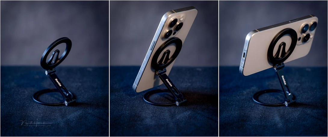 The filter holder doubles as a mini tripod. However, in that case it can't be used as a filter holder.