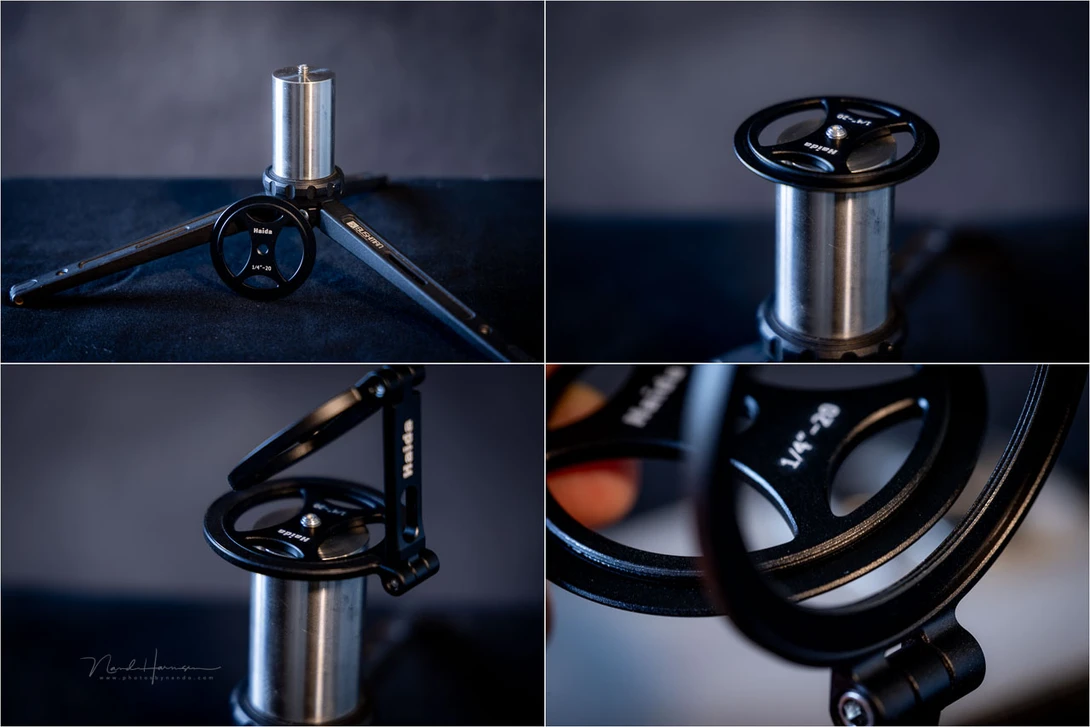 A small ring with 1/4"-20 mount can be used to screw the filter holder onto a larger tripod. But it loses it function as a filter holder, of course.