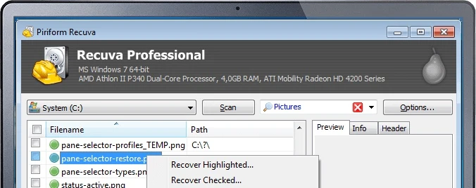 CCleaner Recuva