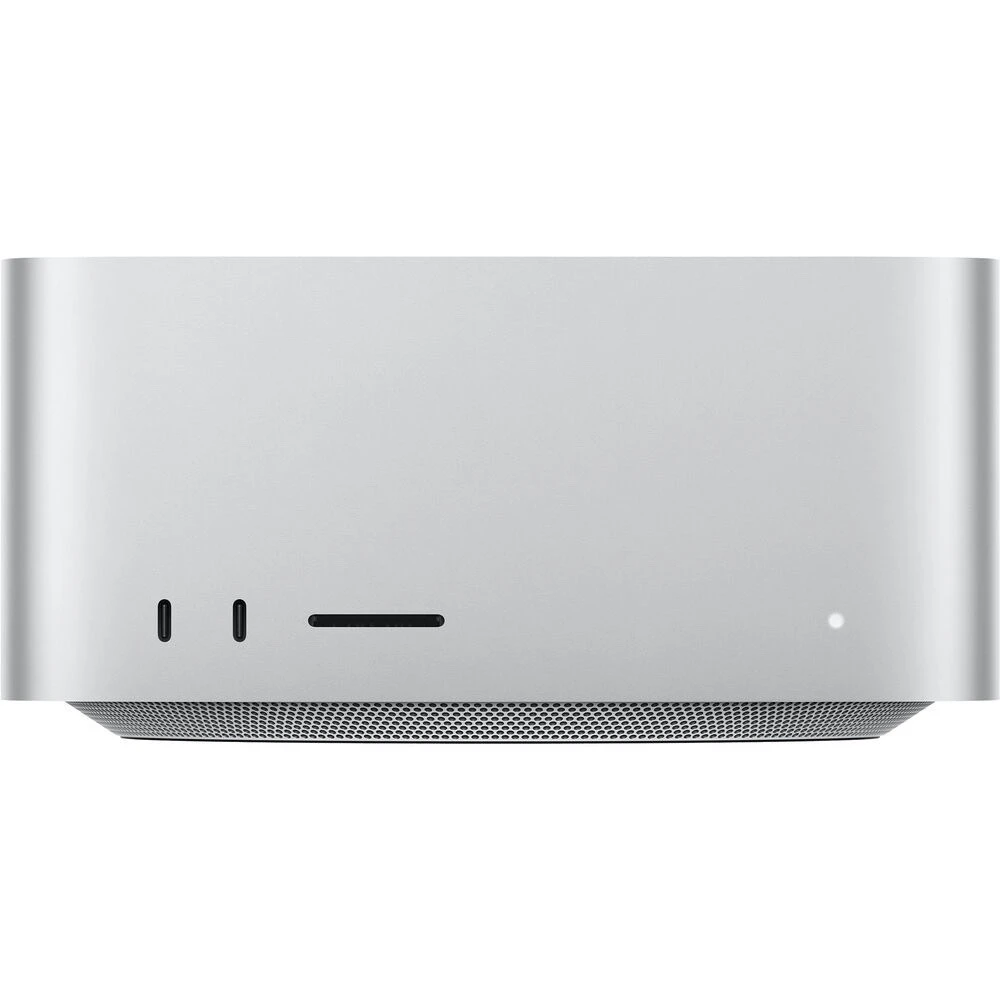 Apple Mac Studio with M5 Max, front view with SD card slot and USB-C ports