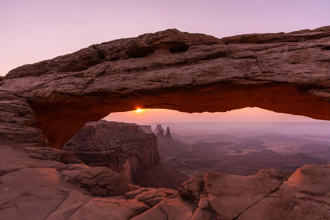 View First Bit of Light Shine Through the Canyon by Bao Bui