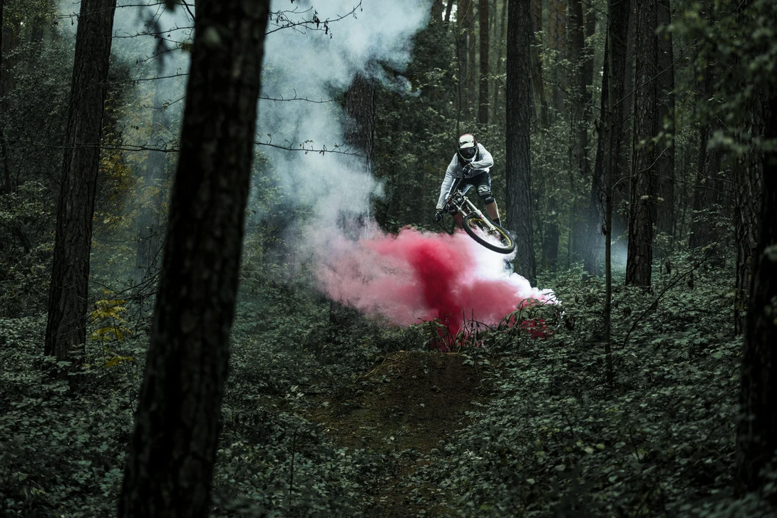 View Forest - Downhill with Smoke by Hannes Pablitschko