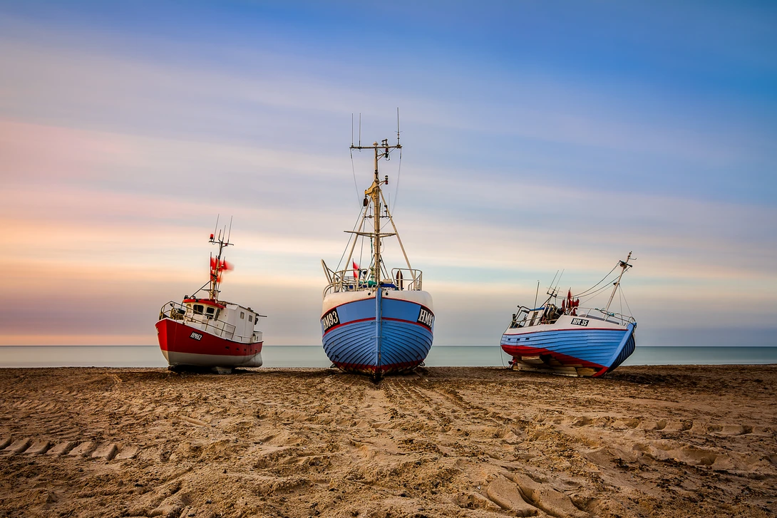 View Fishing boats at Thorup Beach by Casper Johannisson