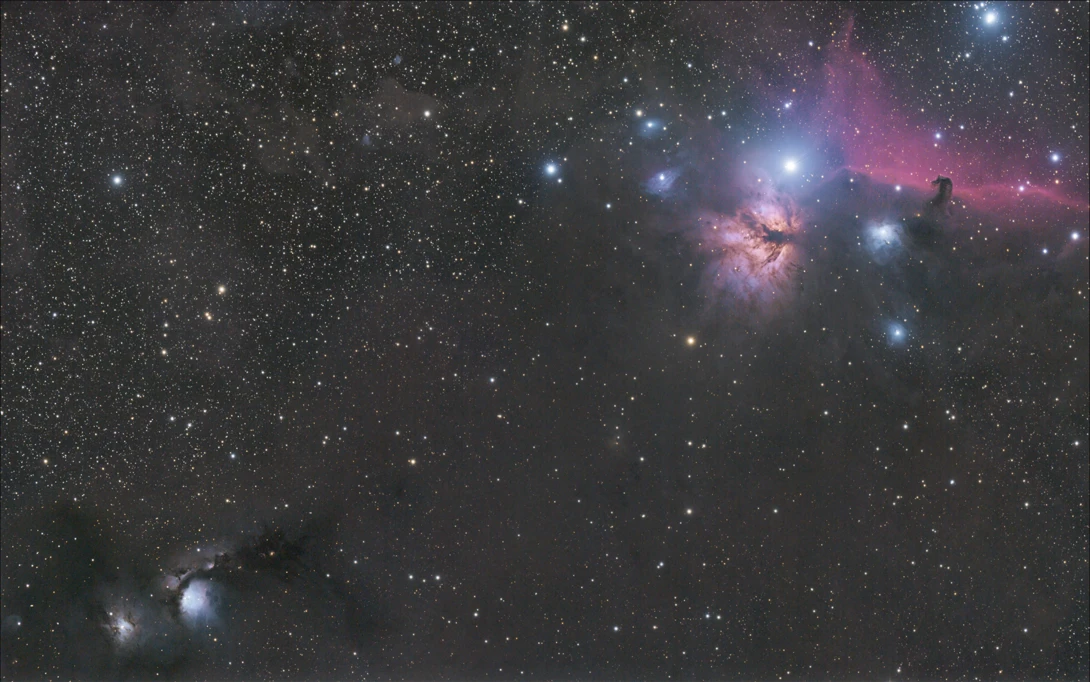 View from Messier 78 to the Horse Head and the Flame by Robert Huerbsch