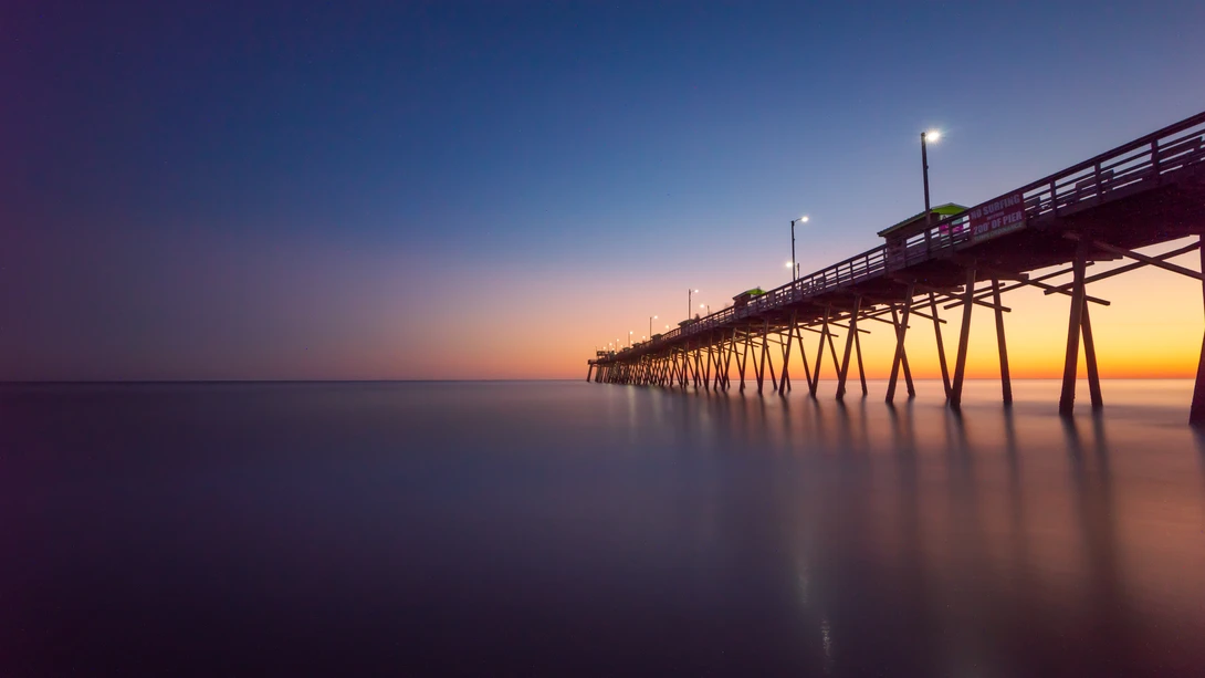 View Bogue Inlet Pier Long Exposure by Kyle Foreman