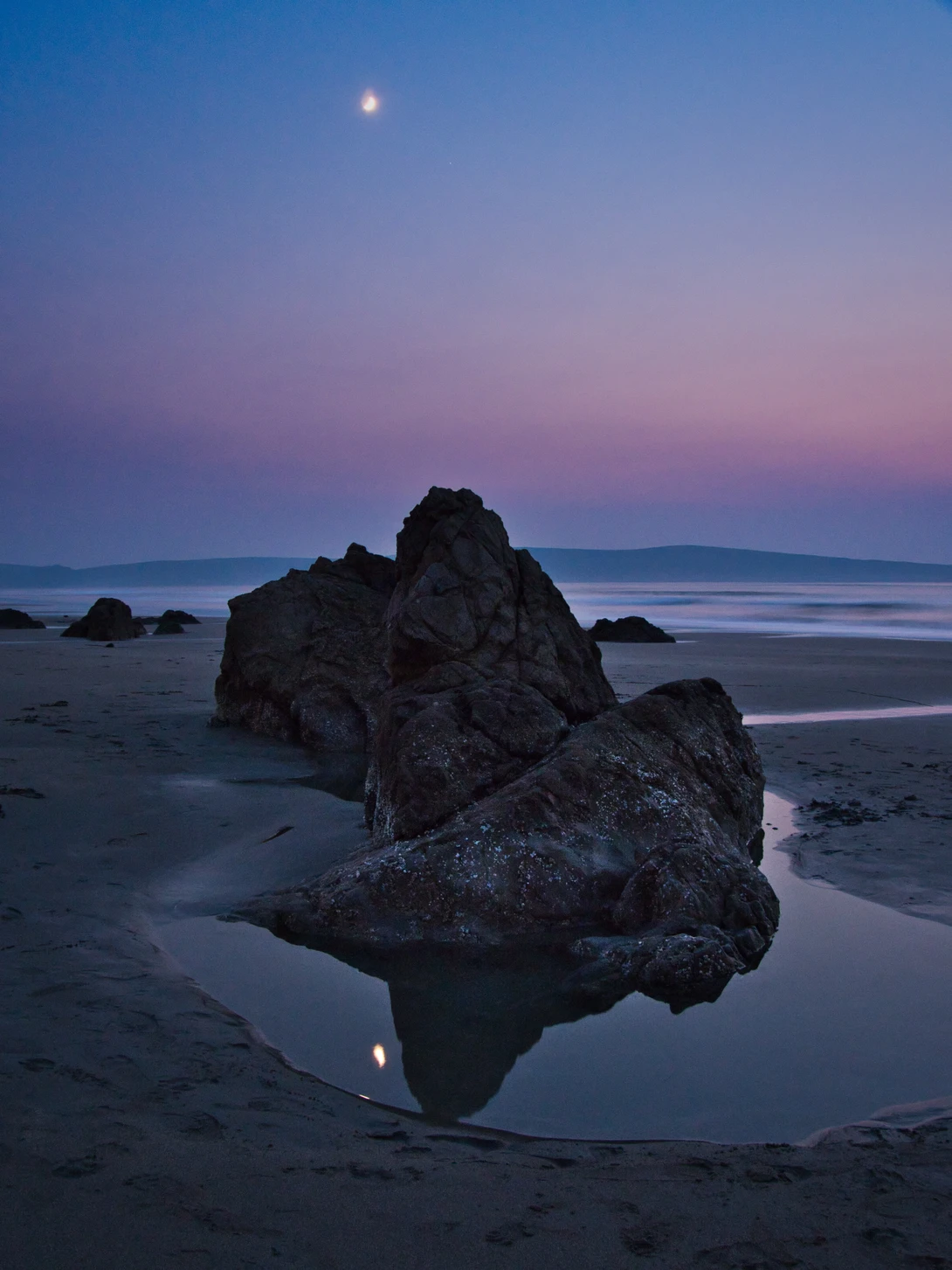 View Crescent Moon in Water by David Medeiros