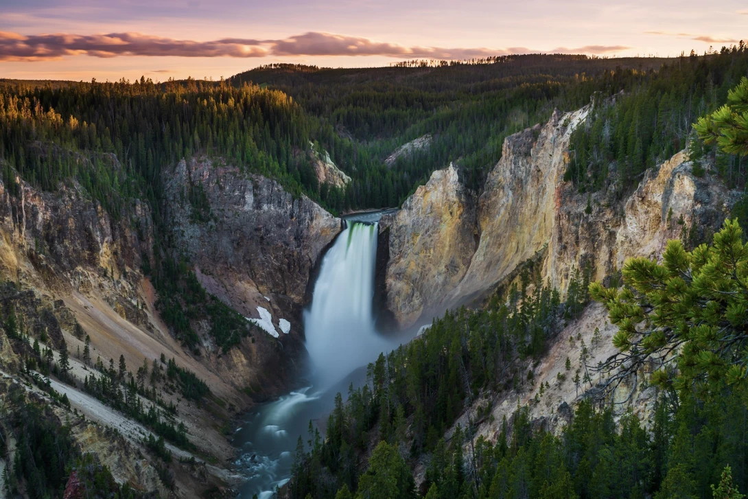 View Lower Falls at Sunset by Erik Pedersen