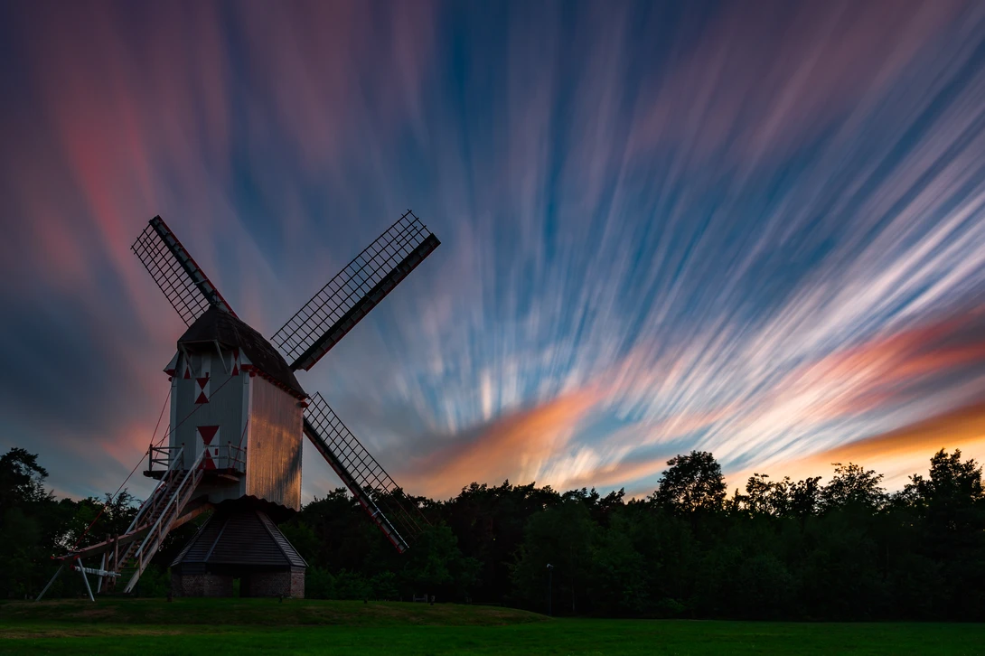 View Sevensmolen during sunset @Overpelt by Gerd Moors