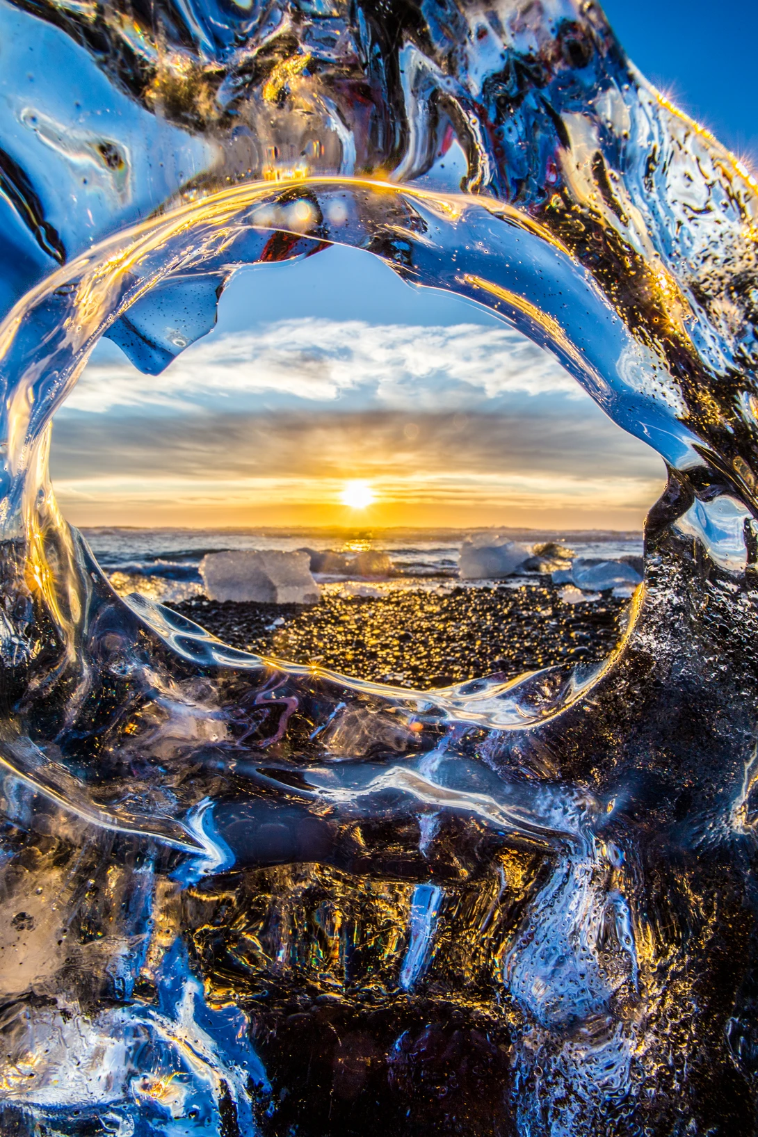 View Sunrise through the Ice by James Brooks