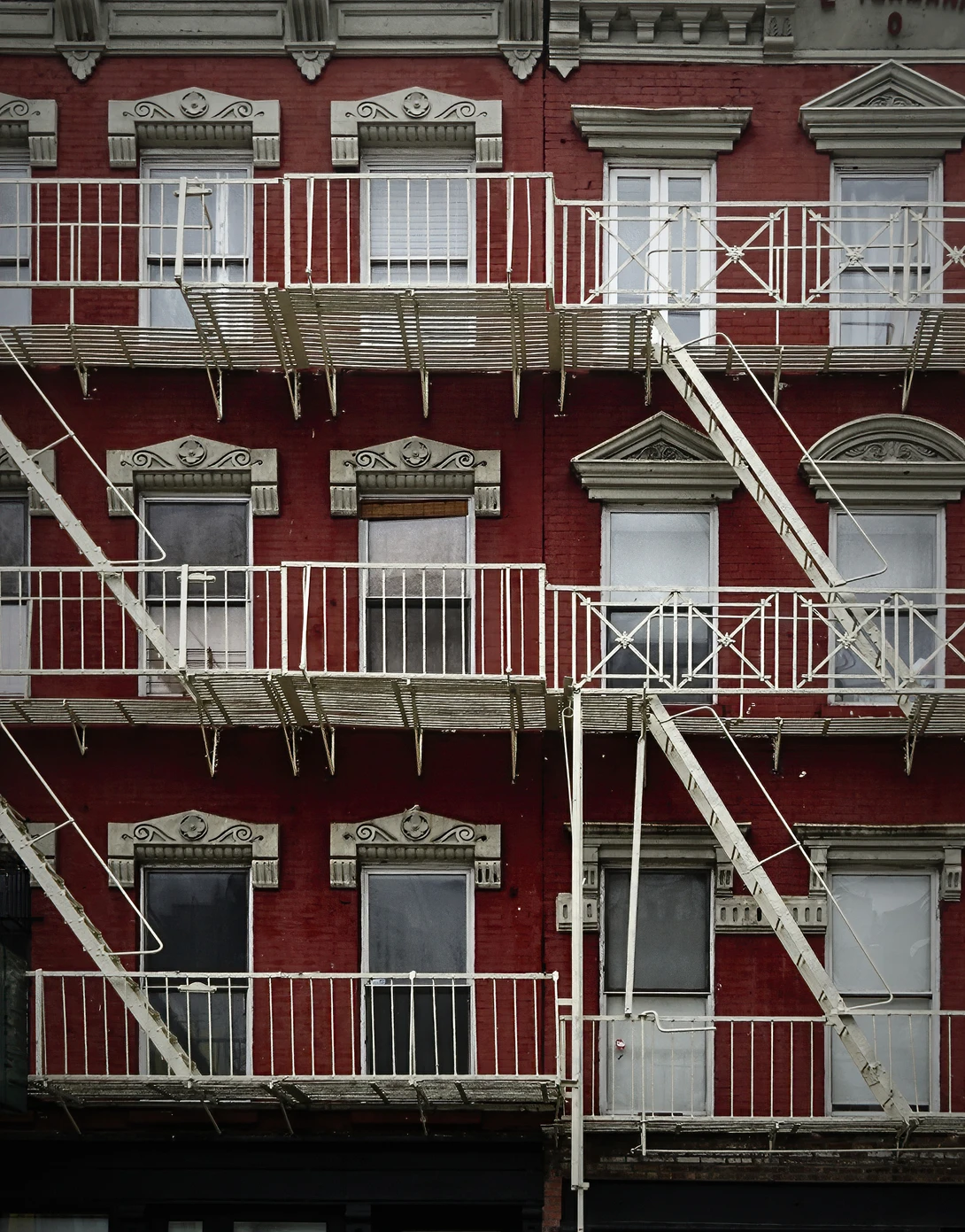 View NYC - Red and White by James Zuffoletto