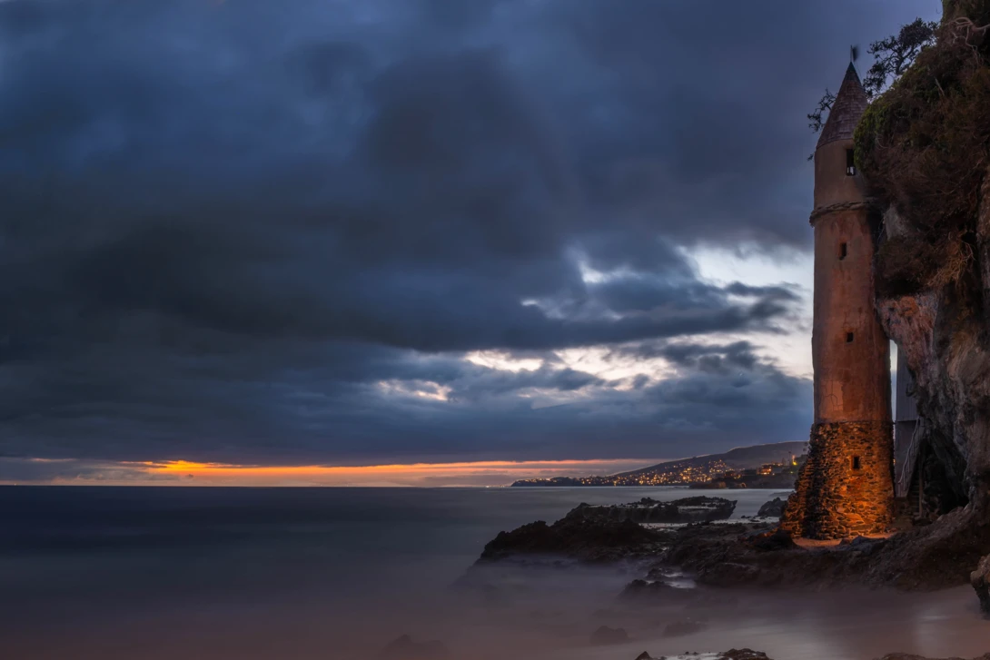 View Pirate Tower Sunset by Dillon Murphy