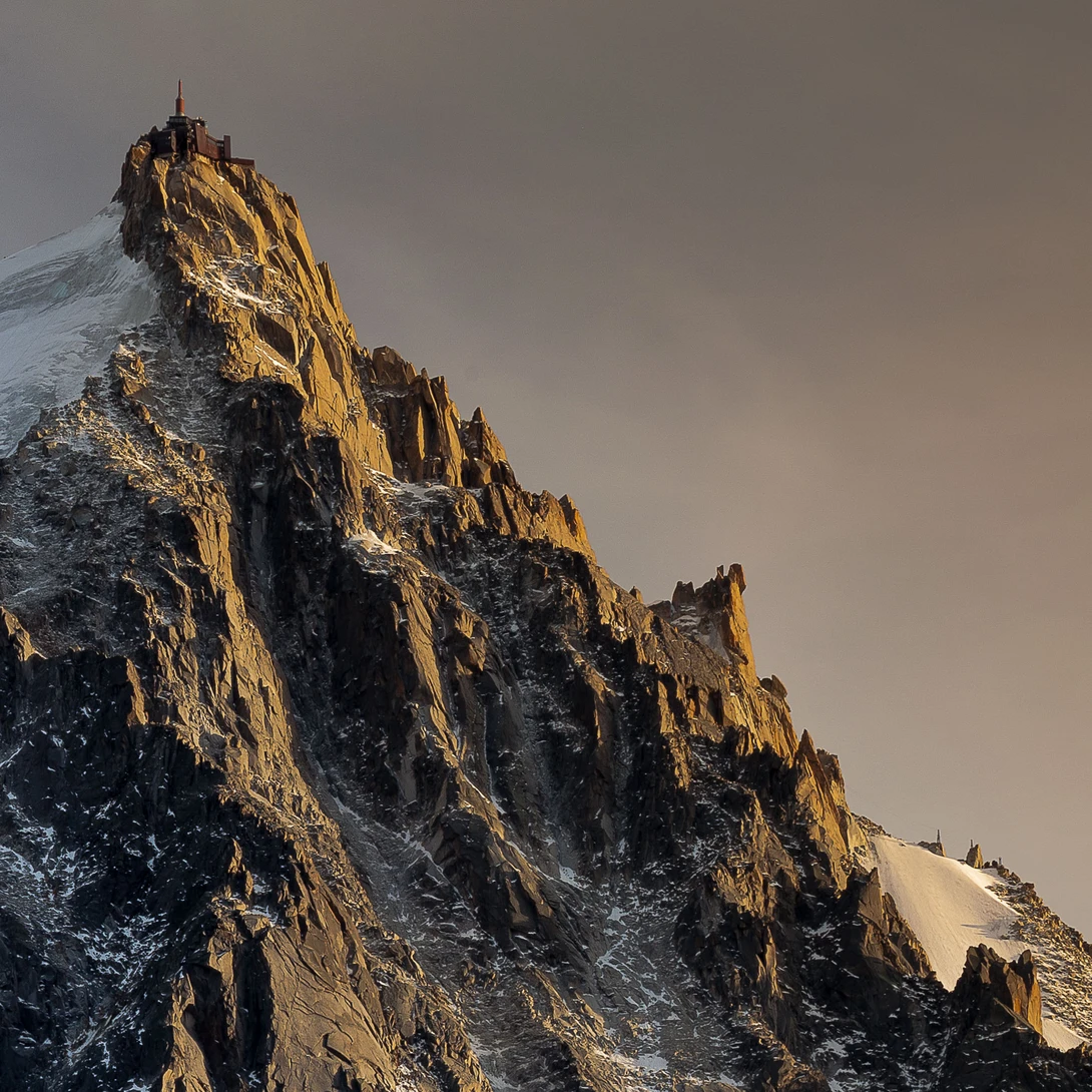 View Aiguille du Midi at sunset by david huguet
