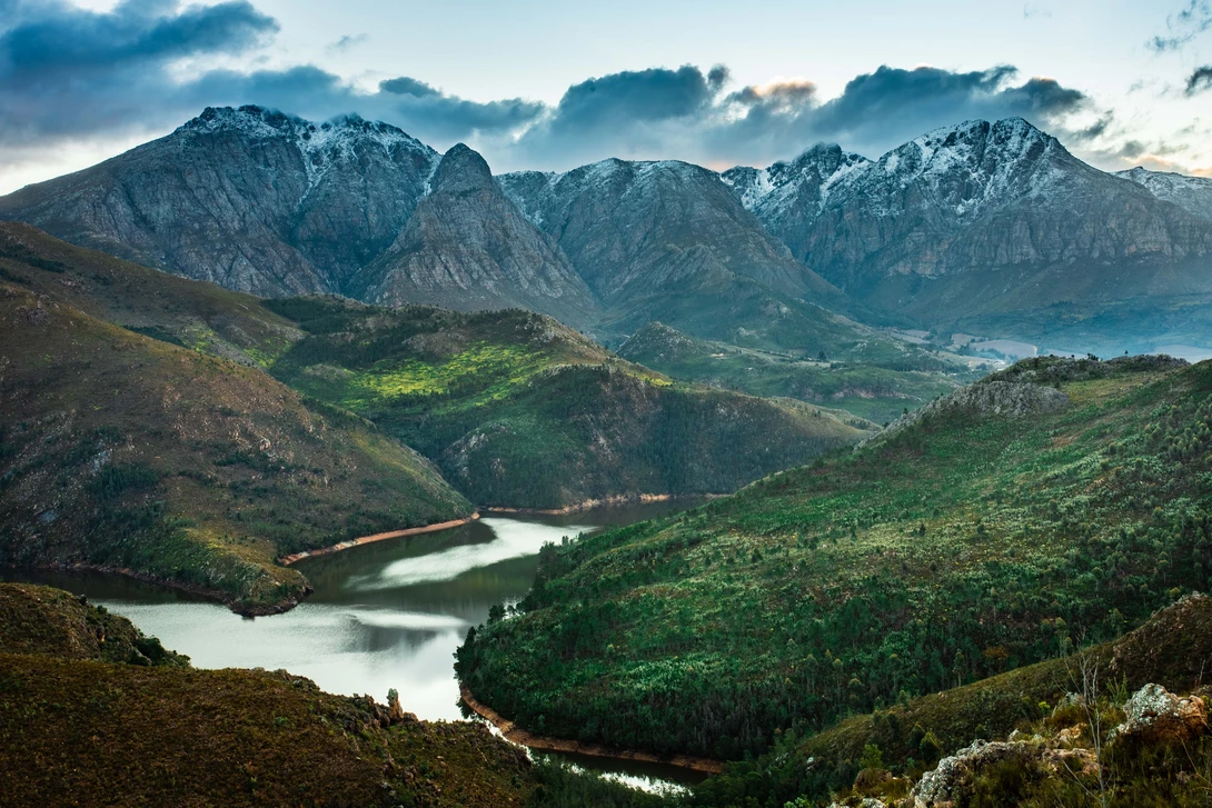 View Elandskloof valley after snowfall by Charl Folscher