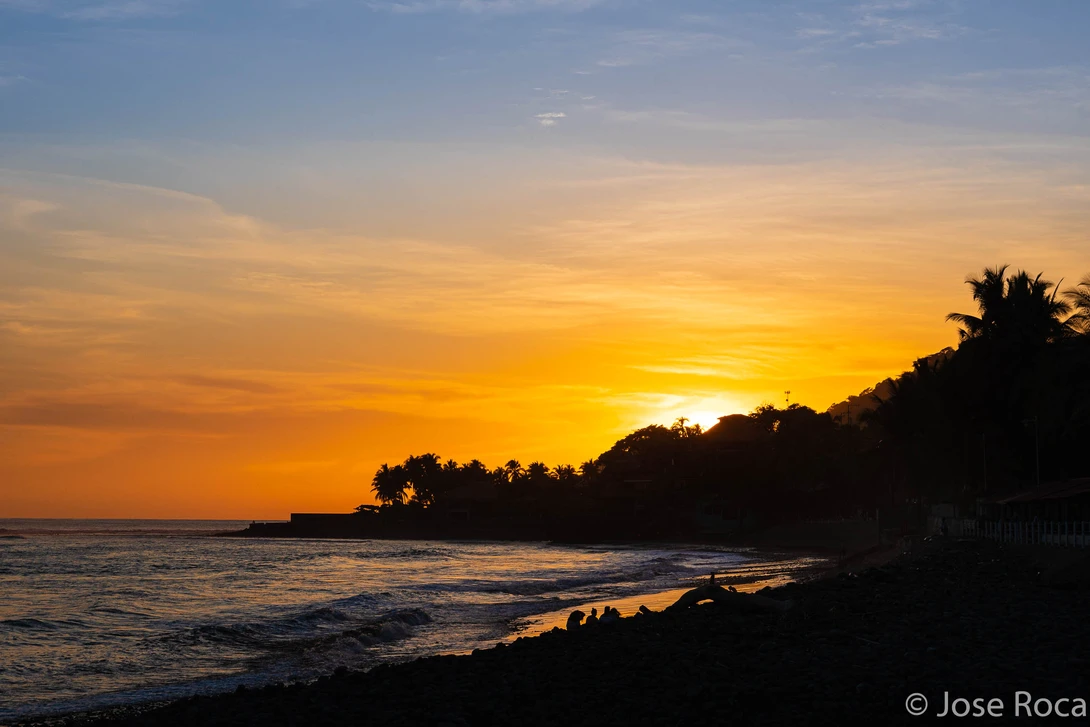 View Dusk at el Tunco Beach by Jose Roca