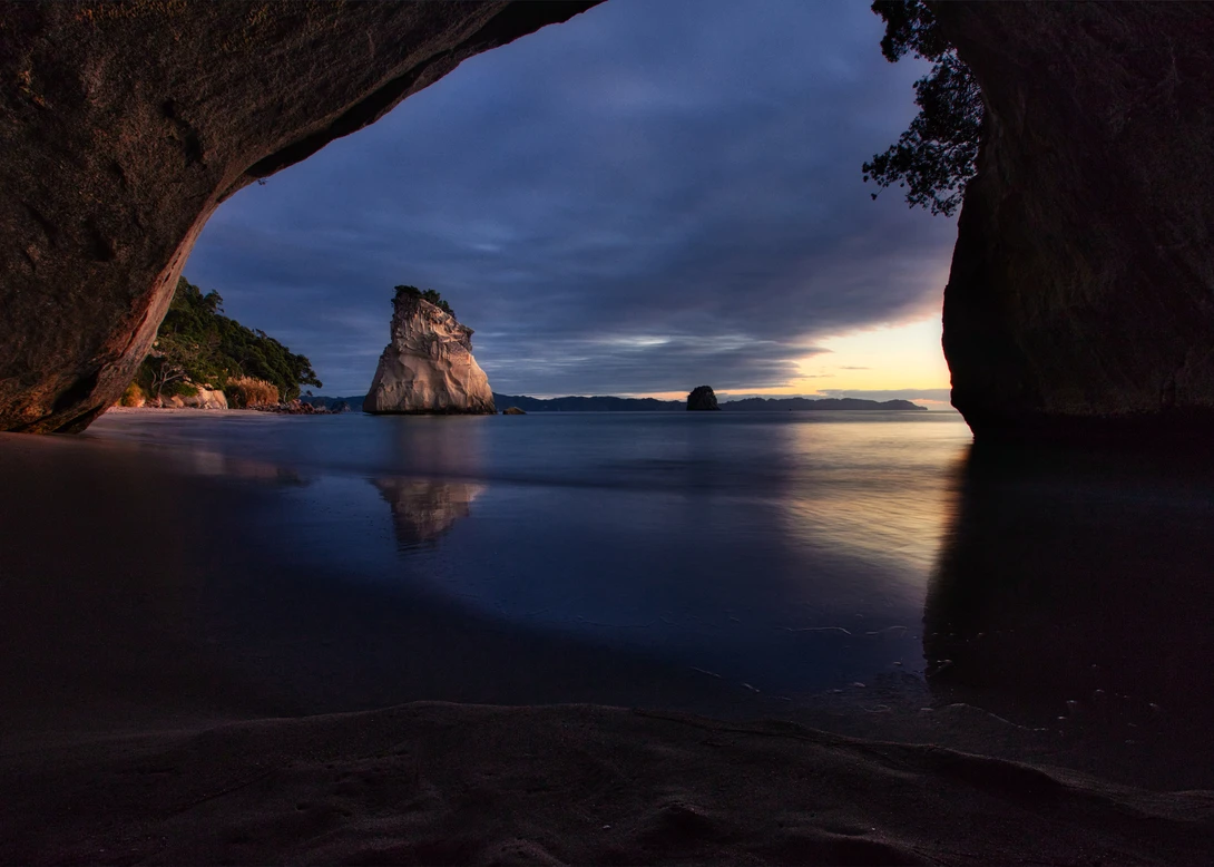 View First Light at Cathedral Cove by Chad Wanstreet