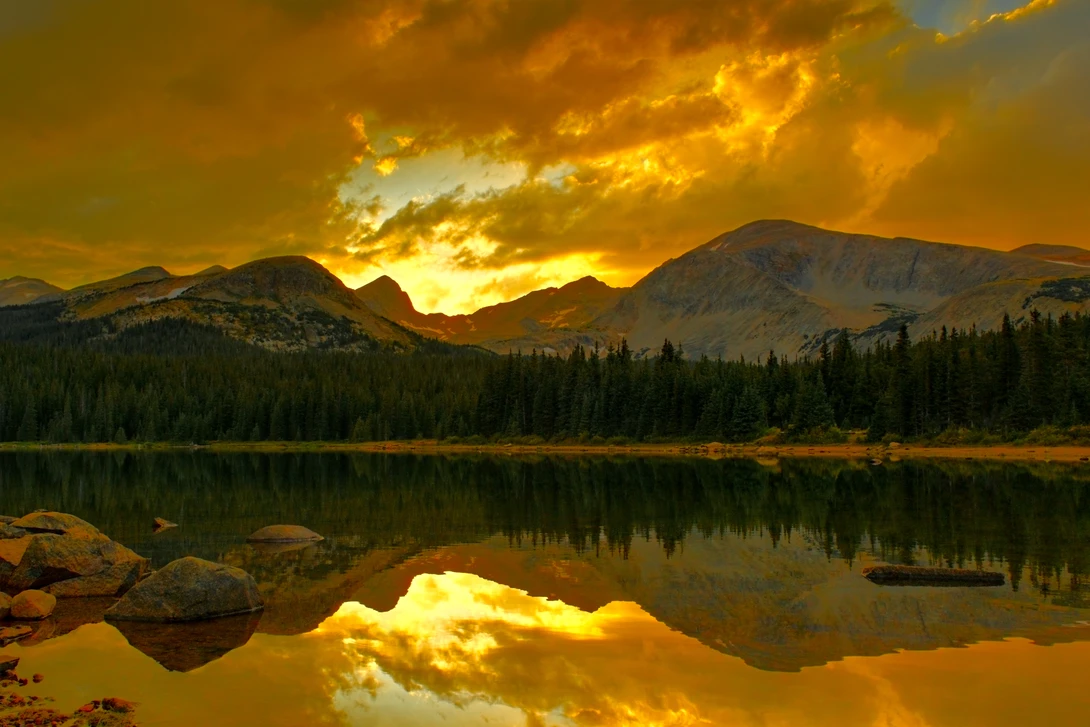 View Golden Sunset at Brainard Lake by Tong Thao