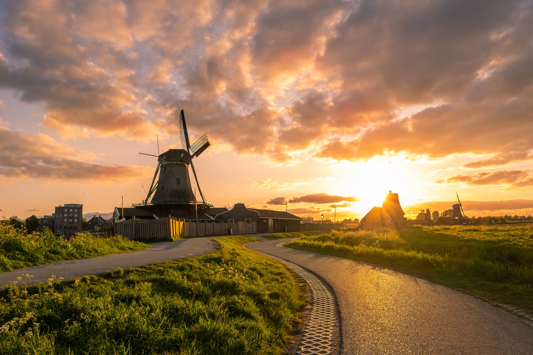View Sunset at Zaanse Schans the Netherlands by Erik Graumans