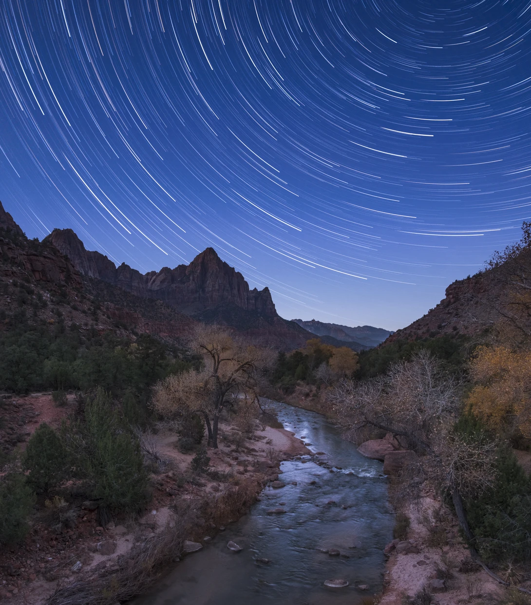 View Star Trails over the Watchman by Thomas Even