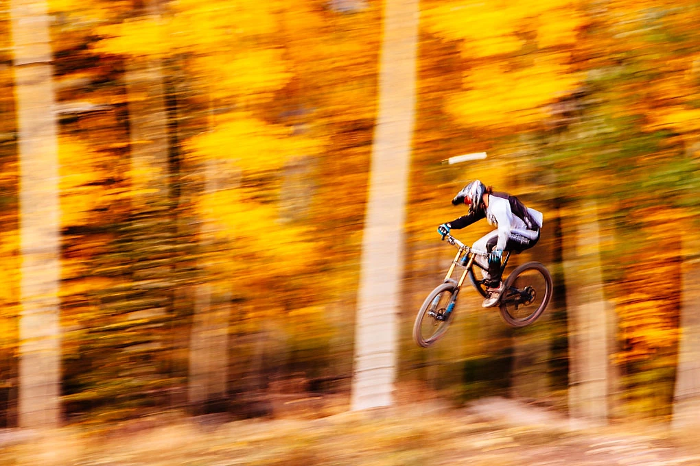 View Flying through blazing aspens by Sean Slavin