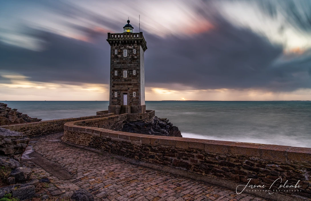 View Kermorvan Lighthouse, Finistere, Brittany, France by Jerome Colombo