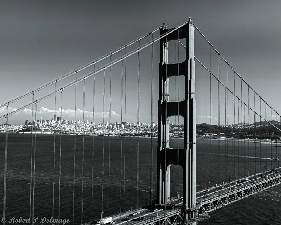 View golden gate b&w by Robert Dolmage