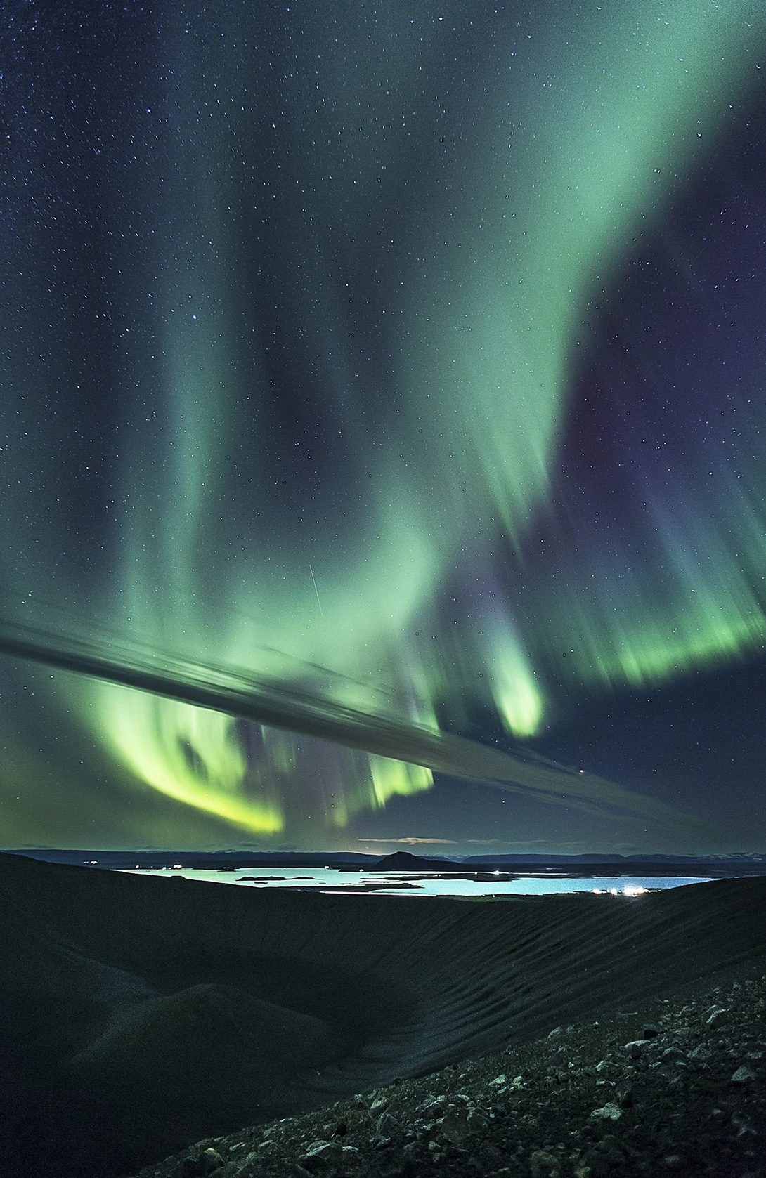 View Hverfjall Aurora by Mads Peter Iversen